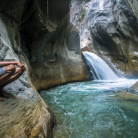 Mangku Sakti canyon with crystal clear water