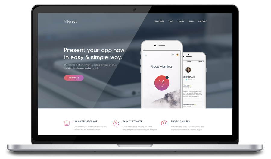 app landing page