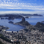 View Of Sugarloaf Mountain, Botafogo And The City of Rio De Janeiro, Brazil, South America